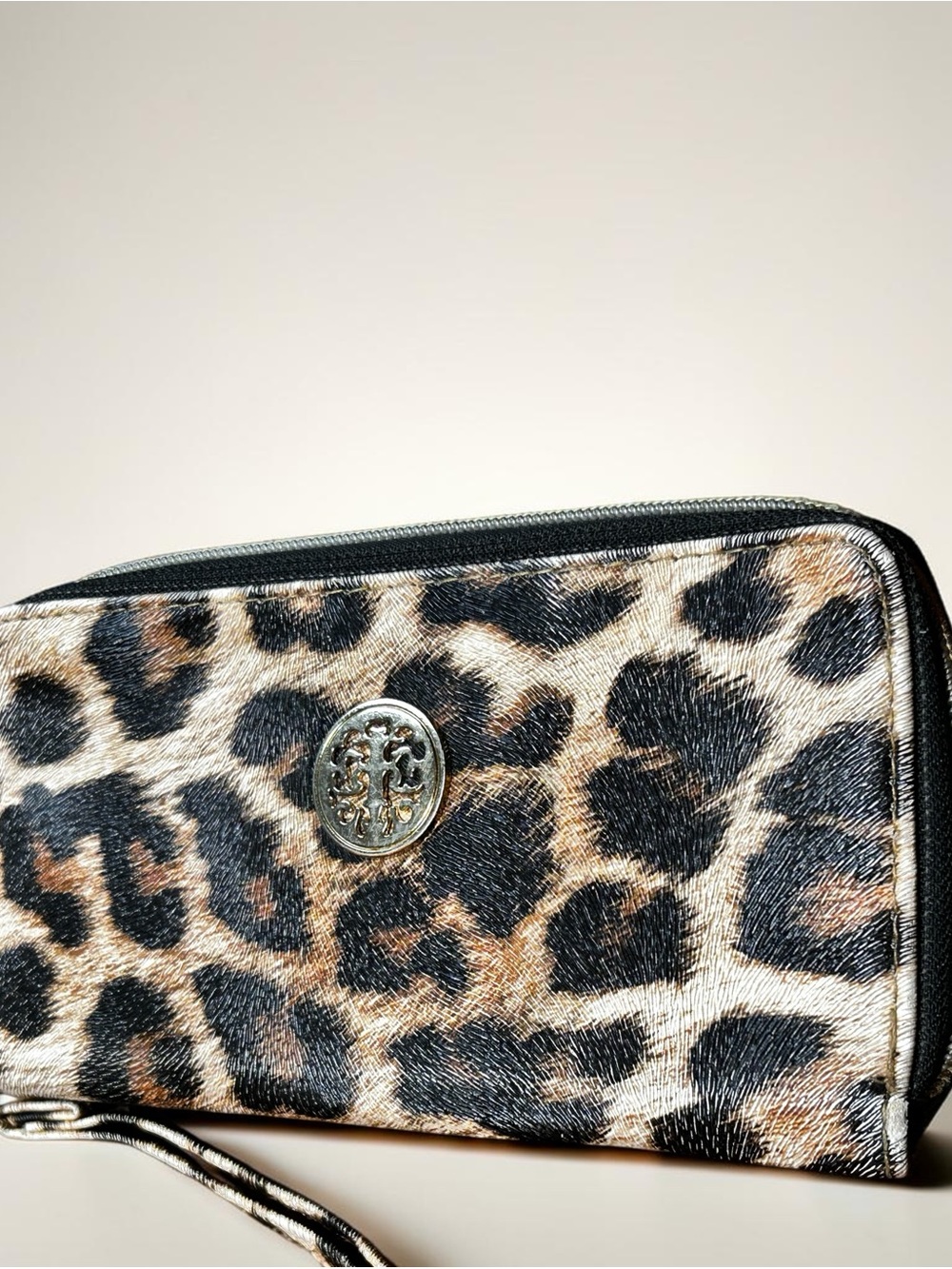 💟Tree of Life Leopard Print Zip Around Wristlet Wallet